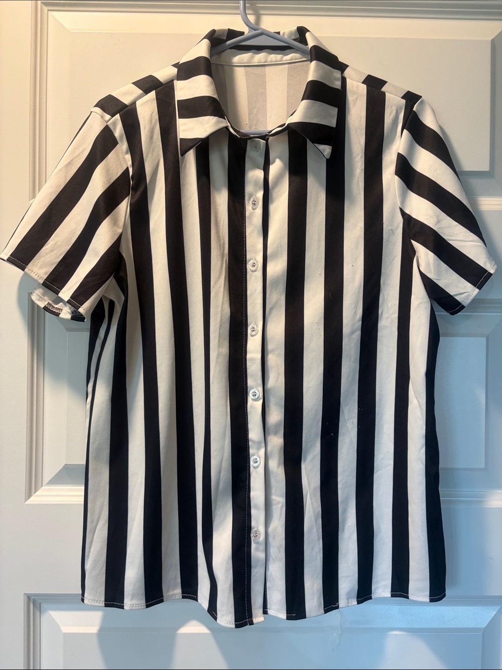 Women’s Black & White Striped Short-Sleeve Set